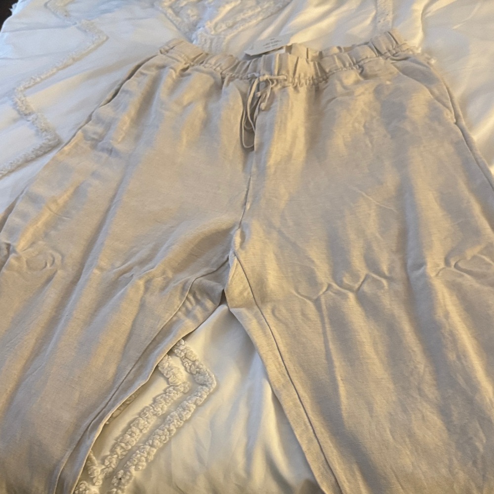 H&M Light Gray Linen Pants